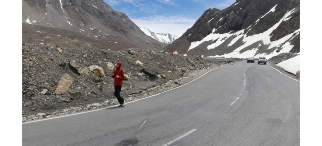 23 Year Old- Lawyer from Hyderabad, Ran from Baralacha La Pass (Zanskar Range) 4,899 Metres Altitude in Himachal Pradesh to Darcha (Lahaul Valley) Himachal Pradesh at 3,338 Metres Altitude- Setting Record.